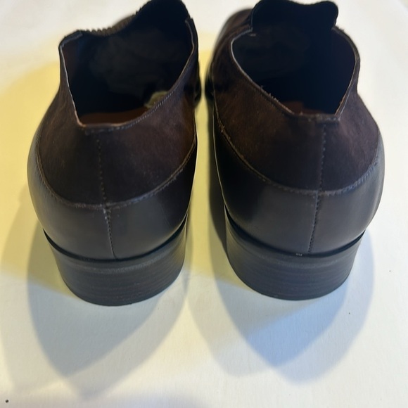 NWOT Ascot Etienne Aigner dark brown loafers all leather upper stretchy front - Picture 8 of 9